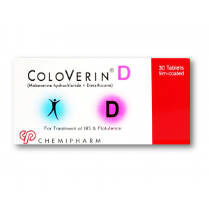 COLOVERIN D ( DIMETHICONE 40 MG + MEBEVERINE 135 MG ) 30 TABLETS